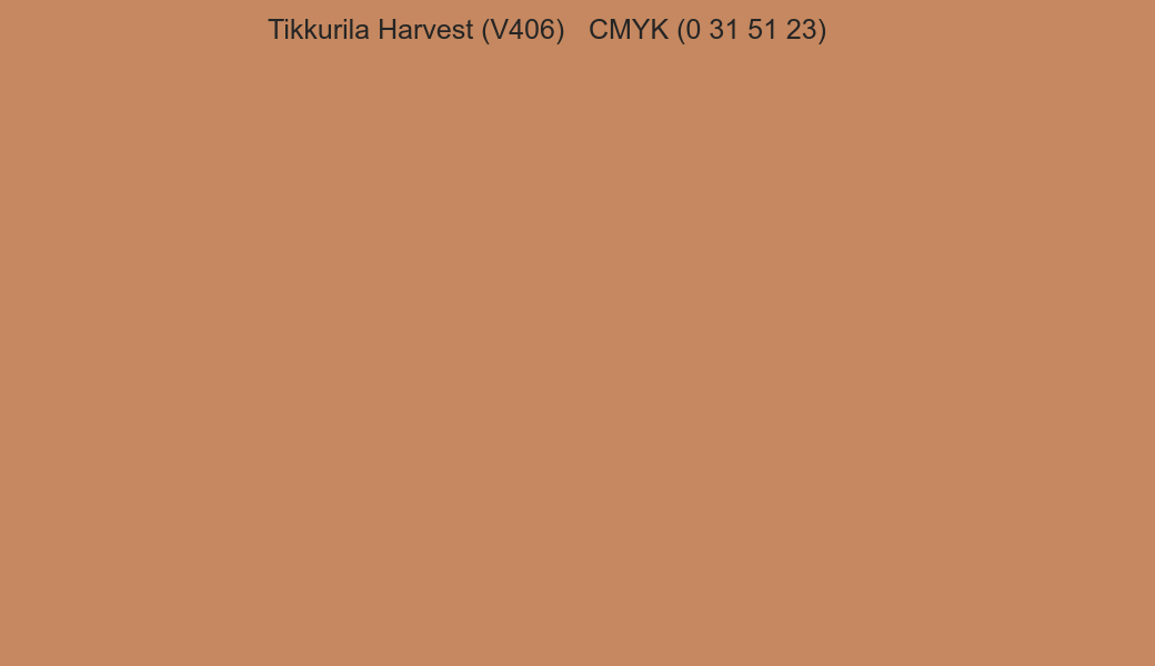 Color Tikkurila Harvest (V406) to CMYK (0 31 51 23) converter Color Tikkurila Harvest (V406) to CMYK (0 31 51 23) converter