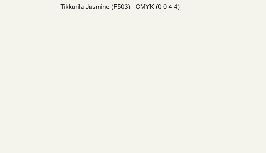 Color Tikkurila Jasmine (F503) to CMYK (0 0 4 4) converter Color Tikkurila Jasmine (F503) to CMYK (0 0 4 4) converter