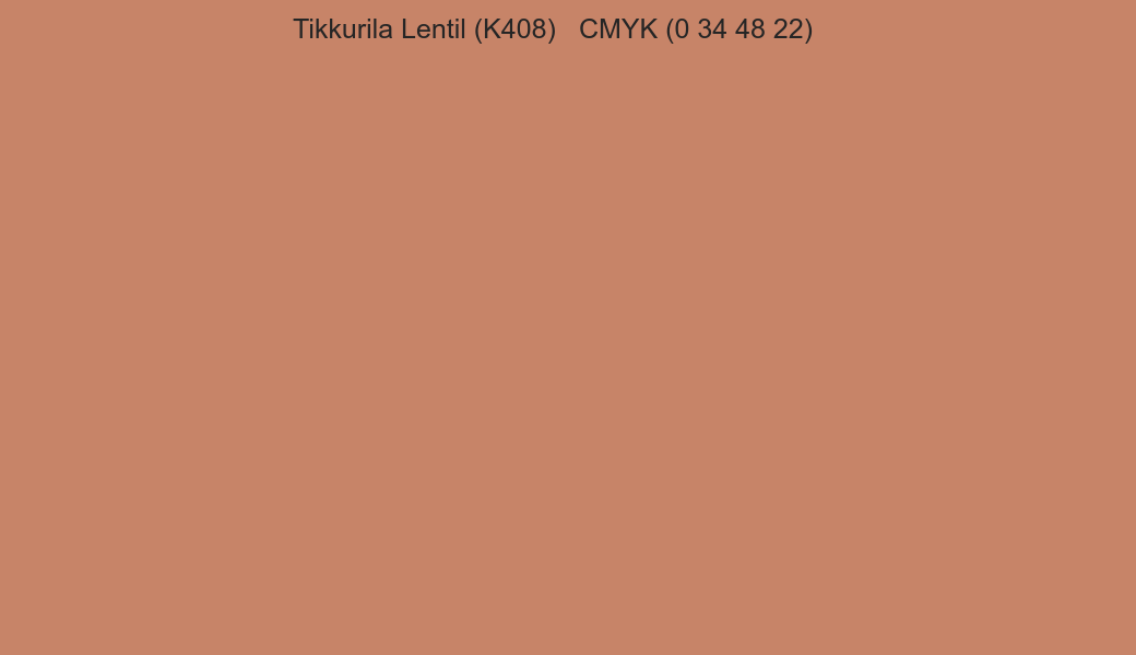 Color Tikkurila Lentil (K408) to CMYK (0 34 48 22) converter Color Tikkurila Lentil (K408) to CMYK (0 34 48 22) converter