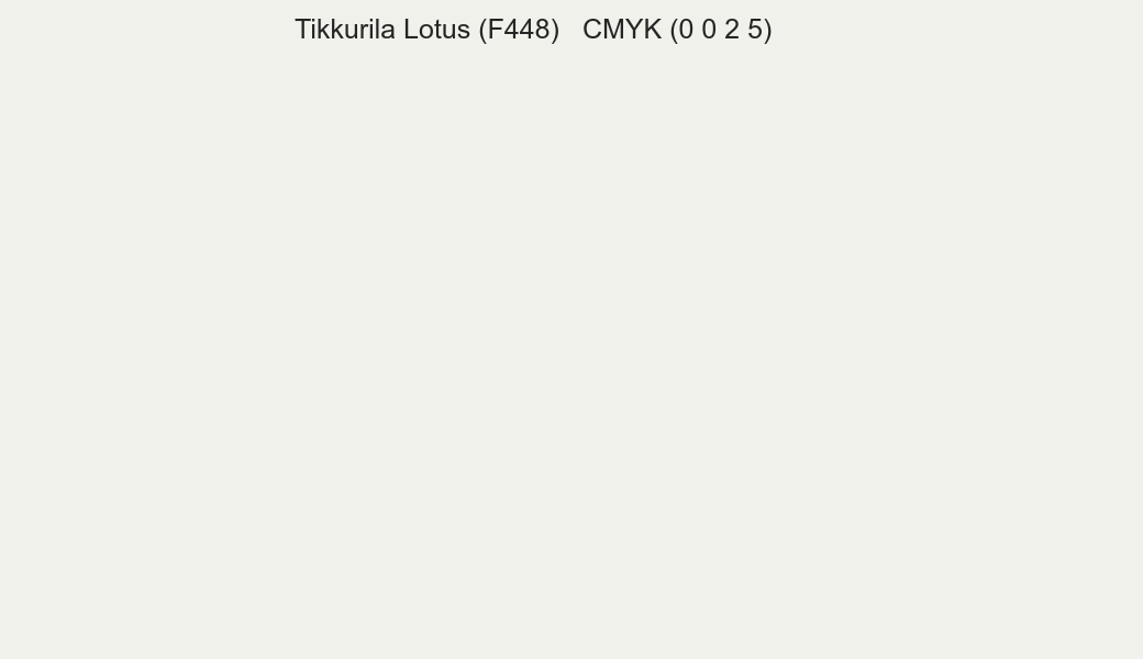 Color Tikkurila Lotus (F448) to CMYK (0 0 2 5) converter Color Tikkurila Lotus (F448) to CMYK (0 0 2 5) converter