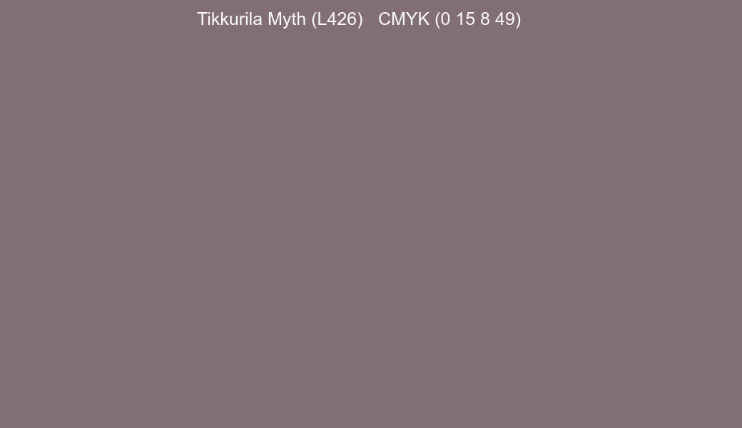 Color Tikkurila Myth (L426) to CMYK (0 15 8 49) converter Color Tikkurila Myth (L426) to CMYK (0 15 8 49) converter