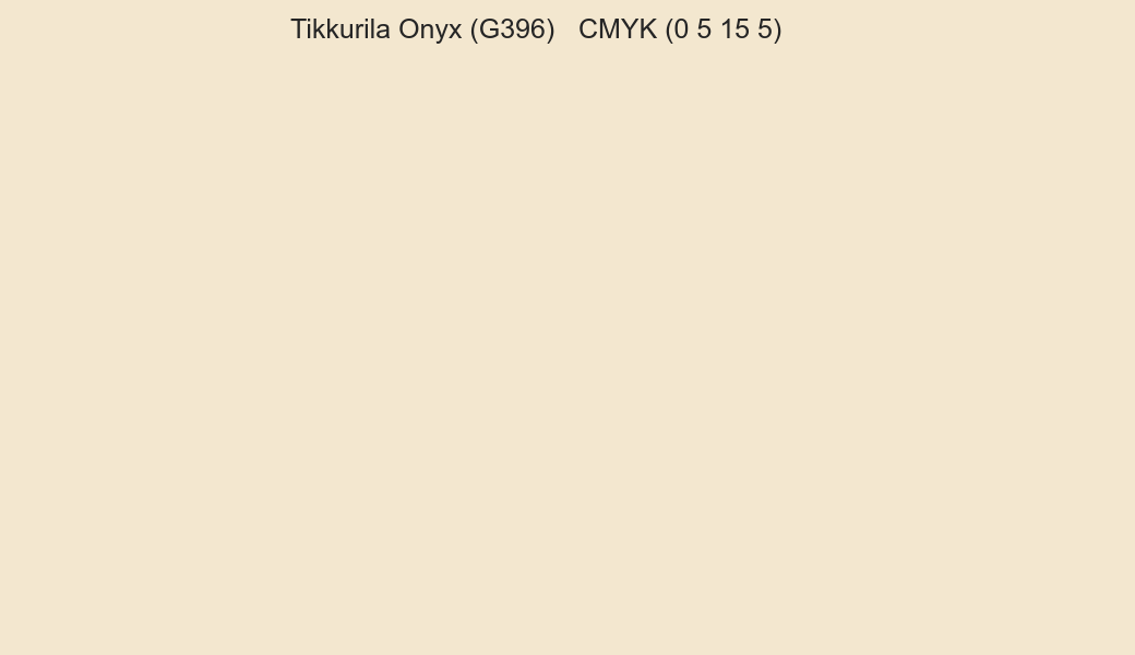 Color Tikkurila Onyx (G396) to CMYK (0 5 15 5) converter Color Tikkurila Onyx (G396) to CMYK (0 5 15 5) converter