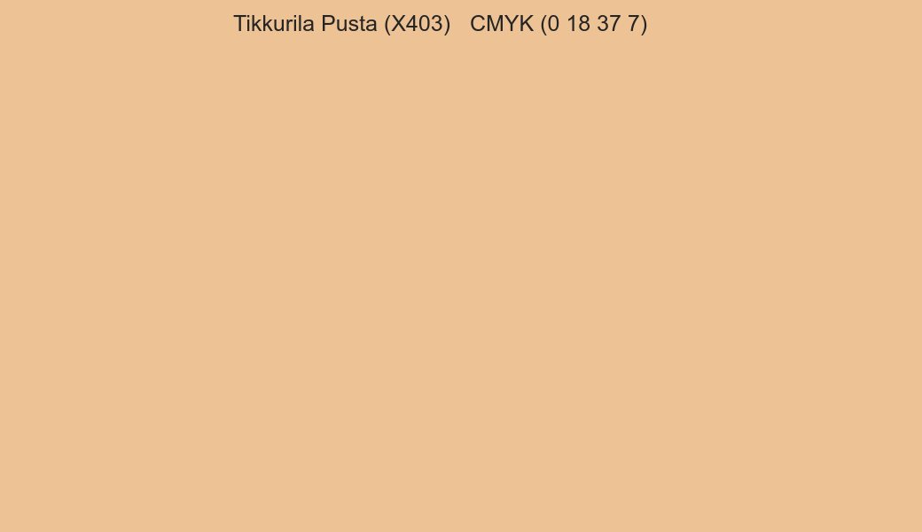 Color Tikkurila Pusta (X403) to CMYK (0 18 37 7) converter Color Tikkurila Pusta (X403) to CMYK (0 18 37 7) converter