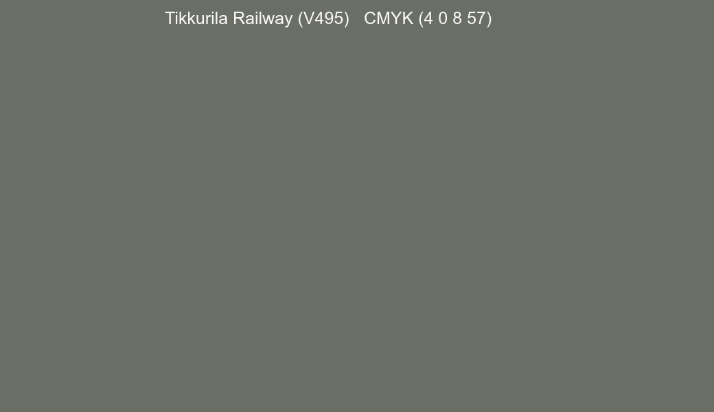 Color Tikkurila Railway (V495) to CMYK (4 0 8 57) converter Color Tikkurila Railway (V495) to CMYK (4 0 8 57) converter