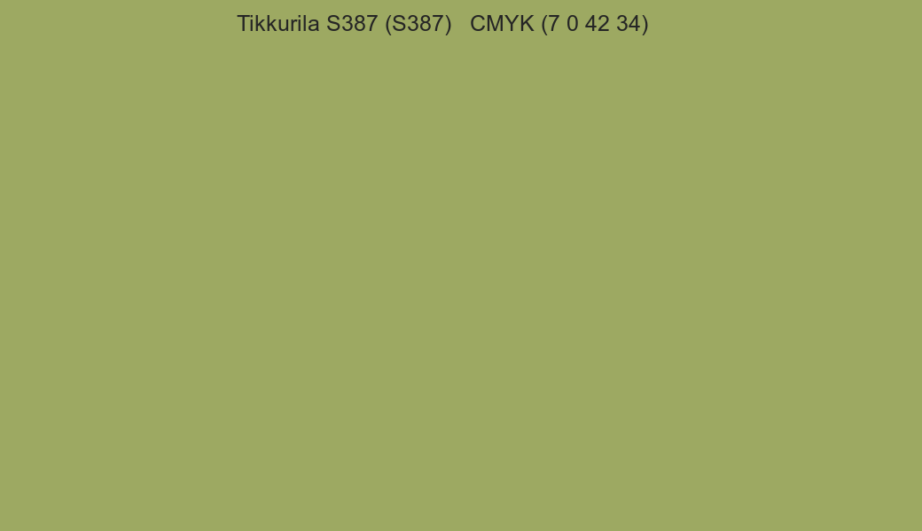 Color Tikkurila S387 (S387) to CMYK (7 0 42 34) converter Color Tikkurila S387 (S387) to CMYK (7 0 42 34) converter