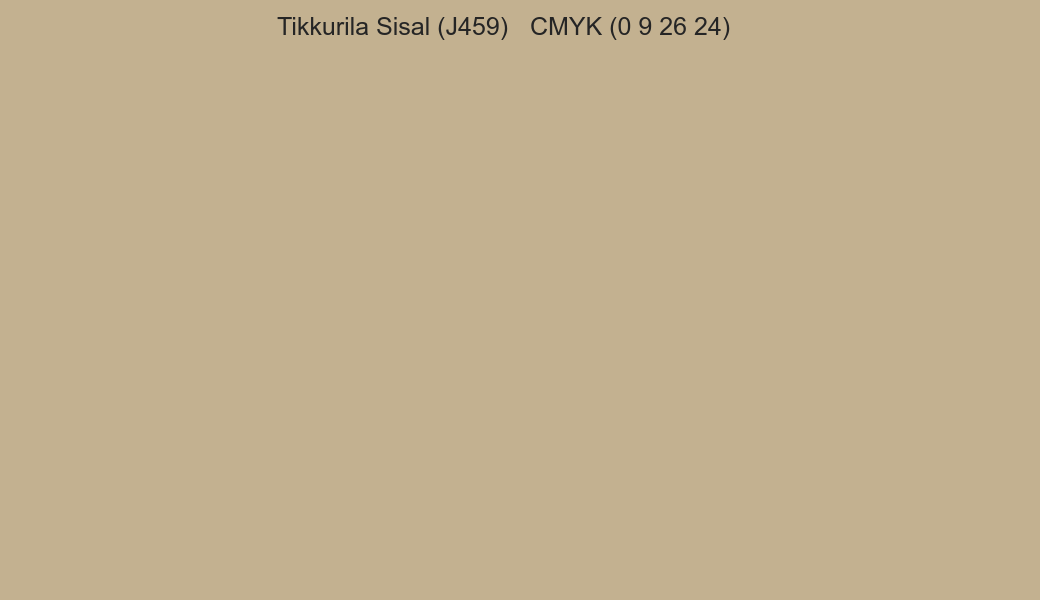 Color Tikkurila Sisal (J459) to CMYK (0 9 26 24) converter Color Tikkurila Sisal (J459) to CMYK (0 9 26 24) converter