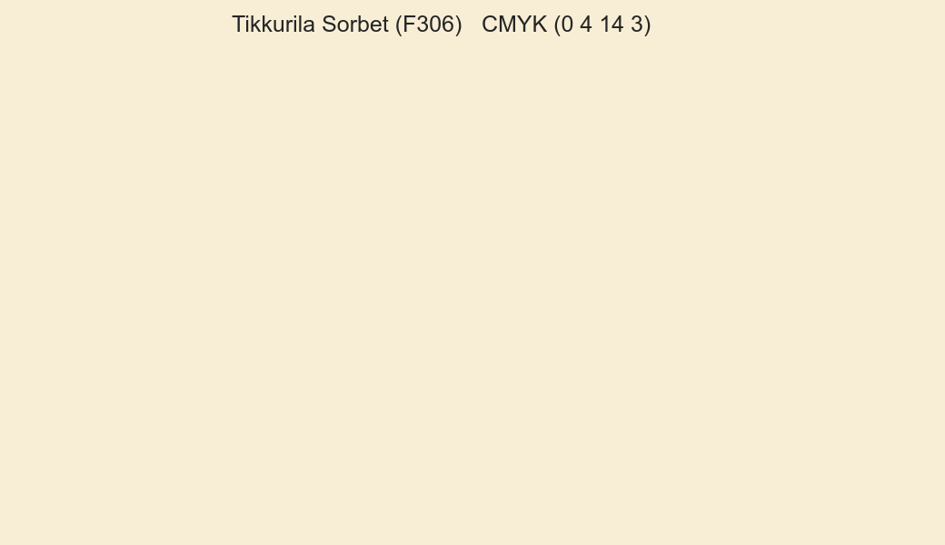 Color Tikkurila Sorbet (F306) to CMYK (0 4 14 3) converter Color Tikkurila Sorbet (F306) to CMYK (0 4 14 3) converter