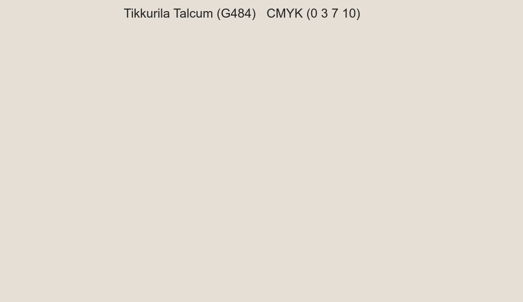 Color Tikkurila Talcum (G484) to CMYK (0 3 7 10) converter Color Tikkurila Talcum (G484) to CMYK (0 3 7 10) converter