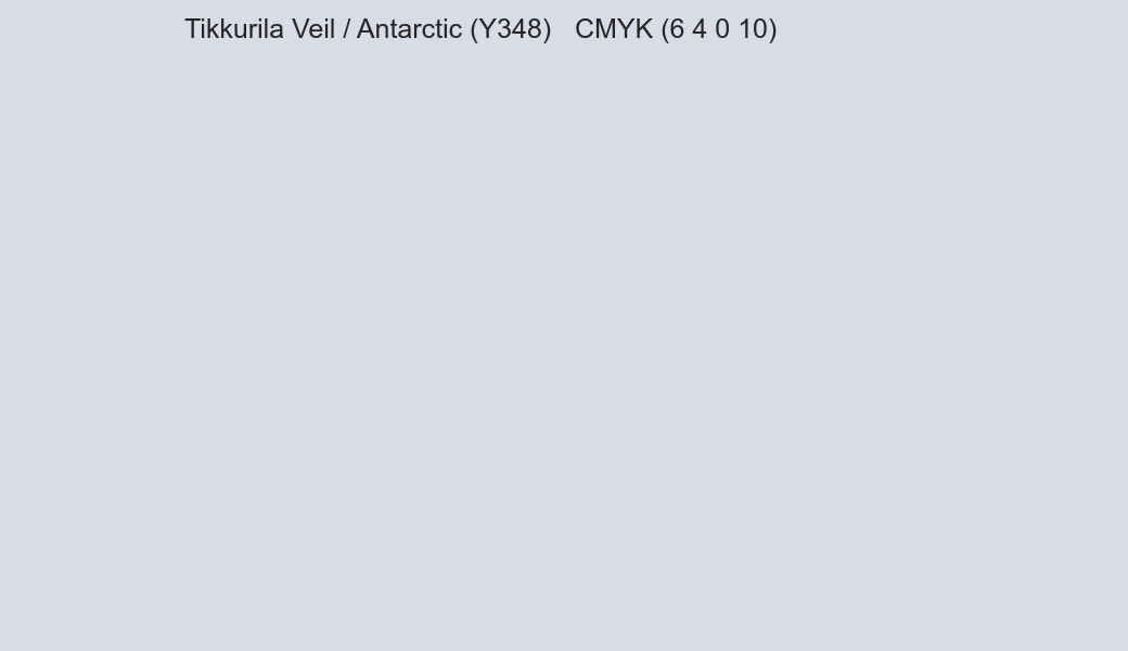 Color Tikkurila Veil / Antarctic (Y348) to CMYK (6 4 0 10) converter Color Tikkurila Veil / Antarctic (Y348) to CMYK (6 4 0 10) converter