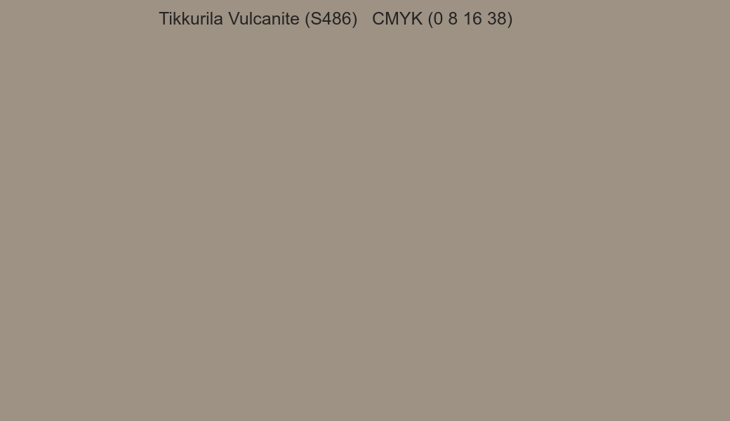 Color Tikkurila Vulcanite (S486) to CMYK (0 8 16 38) converter Color Tikkurila Vulcanite (S486) to CMYK (0 8 16 38) converter