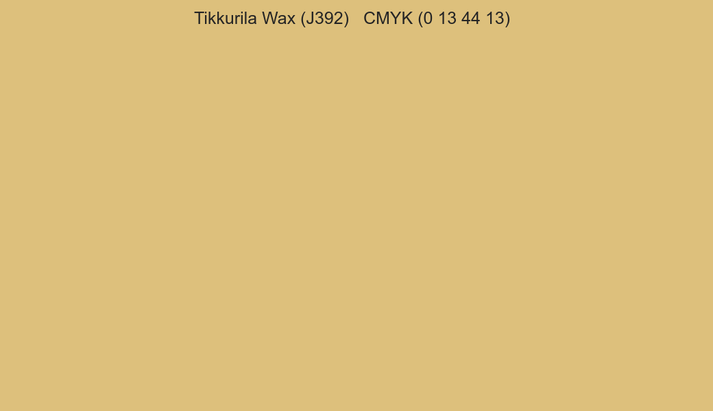 Color Tikkurila Wax (J392) to CMYK (0 13 44 13) converter Color Tikkurila Wax (J392) to CMYK (0 13 44 13) converter
