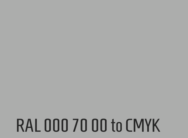 RAL 000 70 00 to CMYK