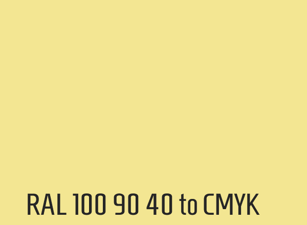 RAL 100 90 40 to CMYK
