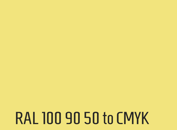 RAL 100 90 50 to CMYK
