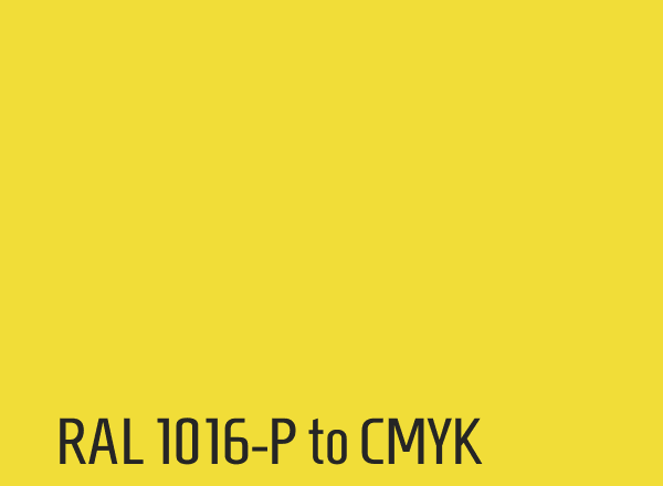 RAL 1016-P to CMYK