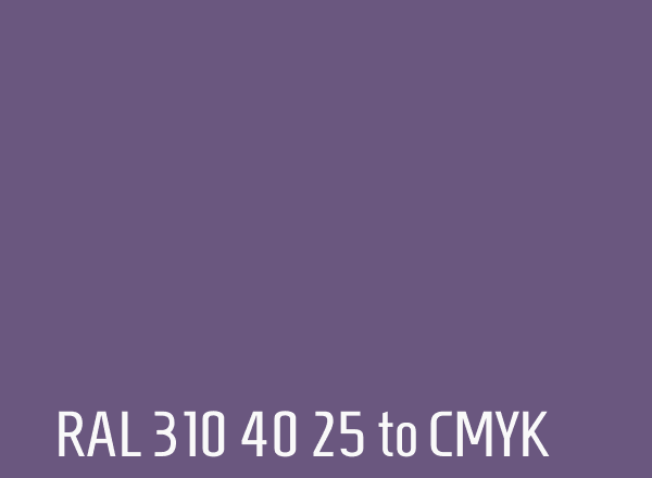 RAL 310 40 25 to CMYK