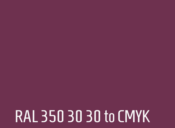 RAL 350 30 30 to CMYK
