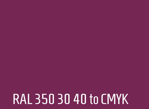 RAL 350 30 40 to CMYK
