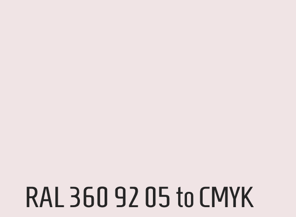 RAL 360 92 05 to CMYK